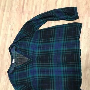 Sheer black watch blouse